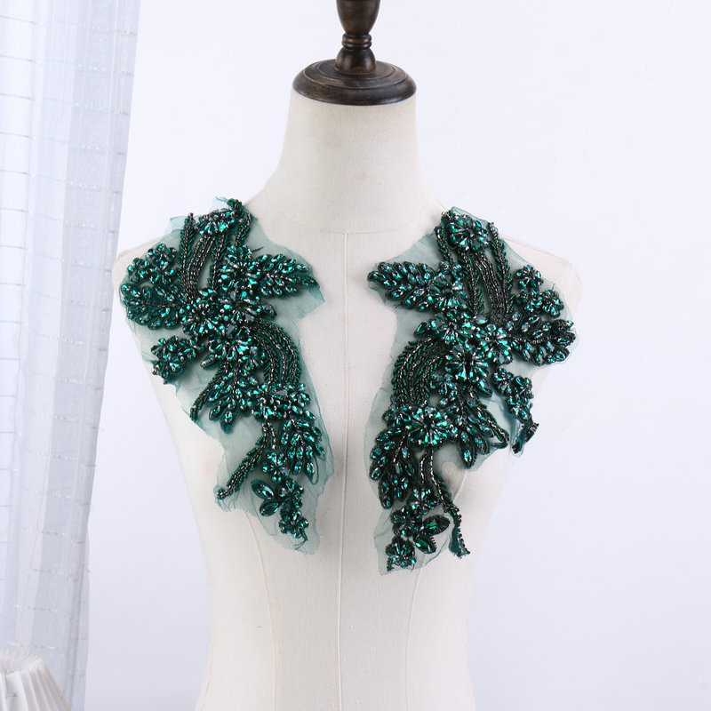 Beaded floral appliqués, hand- - Sew On Rhinestone บทวิจารณ์และราคา