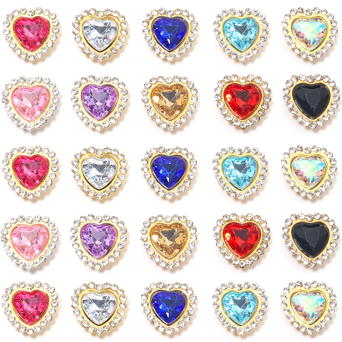 20Pcs Love Heart Acrylic Rhine - Sew On Rhinestone บทวิจารณ์และราคา