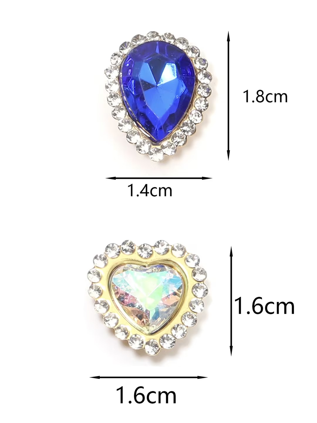 20Pcs Love Heart Acrylic Rhine - Sew On Rhinestone บทวิจารณ์และราคา