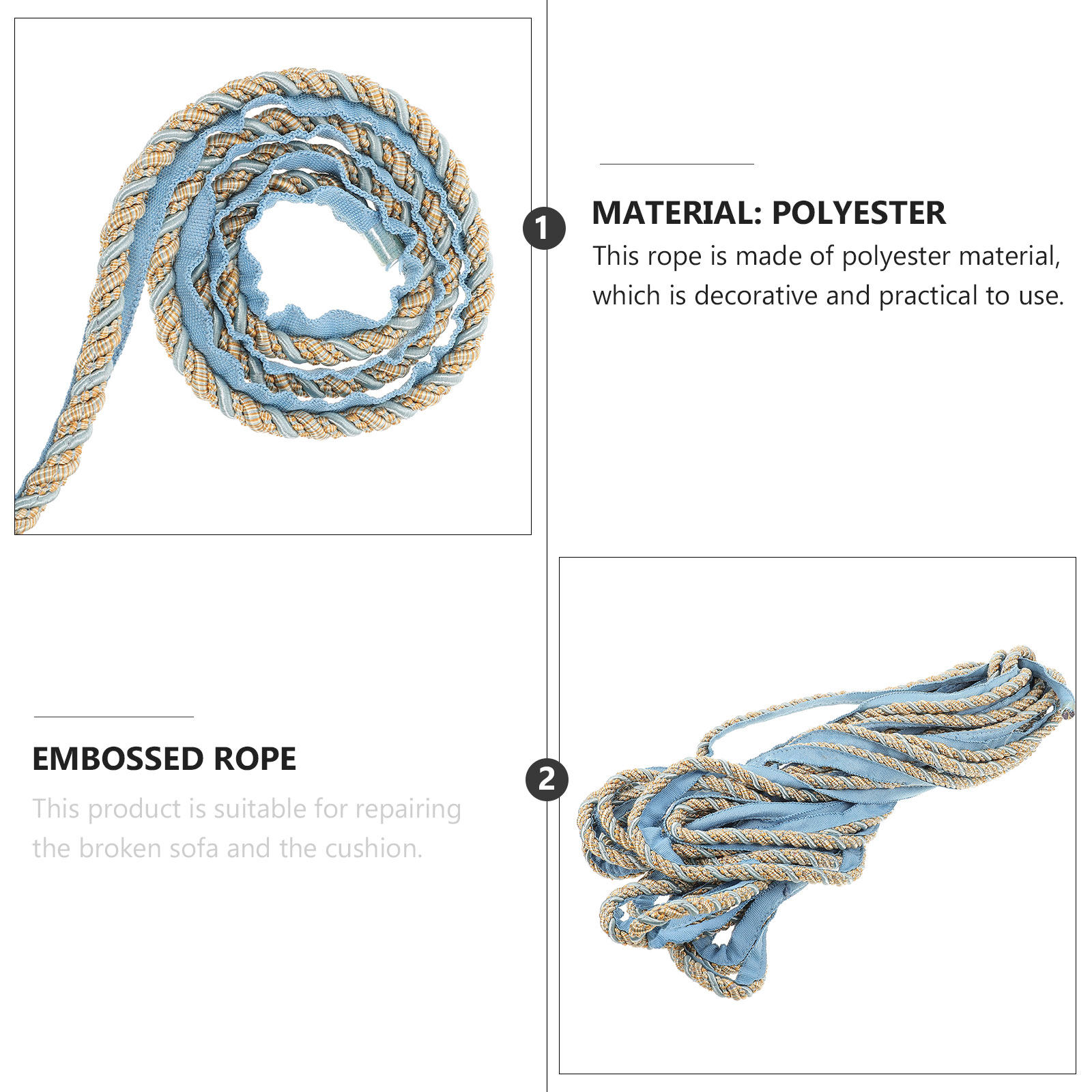 Sofa Cushion Pillow Decor Rope - Cord Trim Twisted บทวิจารณ์และราคา