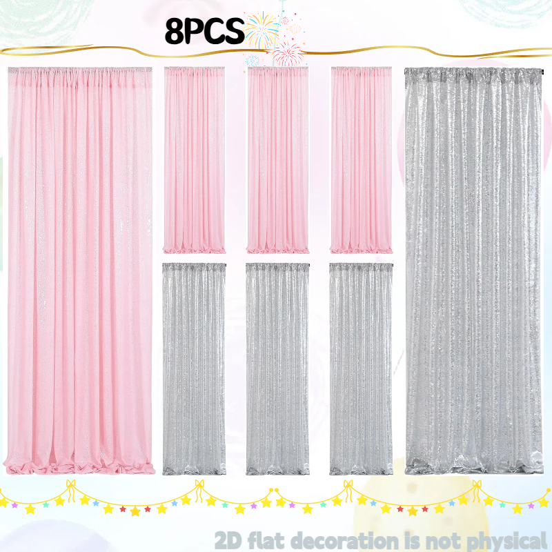 Pink&Silver Sequin Backdrop 2f - Sequin Fabric Panel บทวิจารณ์และราคา